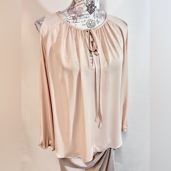 AMANDA UPRICHARD Beige long sleeve cold shoulder top size M - Picture 9 of 14